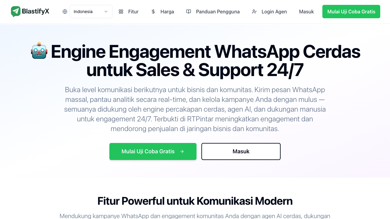 Platform engagement WhatsApp BlastifyX